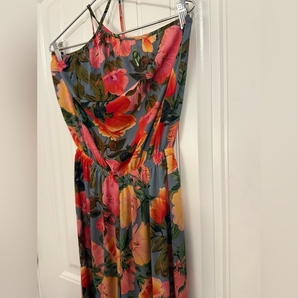 Show Me Your MuMu Womens Jennifer Jumpsuit Floral Sz M Halter Neck Wide Leg - Picture 8 of 11